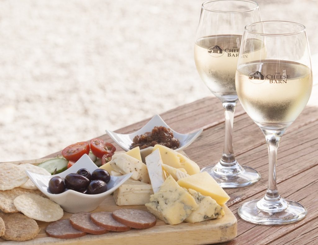 A party table set up at the Cheese Barn café