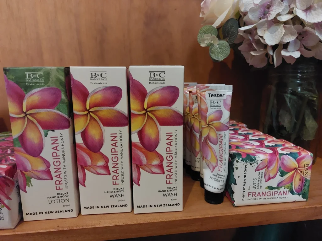 Hand and body lotions in the Cheese Barn shop